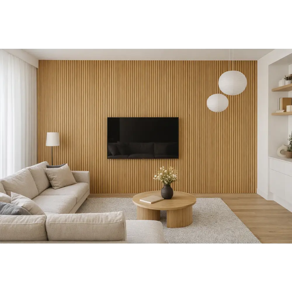 Реечная панель Рейки прямоугольник МДФ цвет дуб скандинавский 2700x122x12 мм 4 шт Santreyd STLM-2206218 - Вид №1