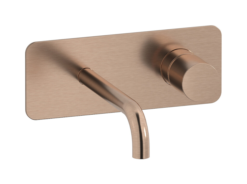 Встроенный в стену смеситель для раковины на 2 отверстия в комплекте с донным клапаном WE ARE IB rr206sr Brushed Rose Gold Brera