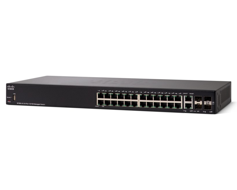 SF350-24-K9-EU sf350-24 24-port 10/100 managed switch Cisco Santreyd  - Вид №1