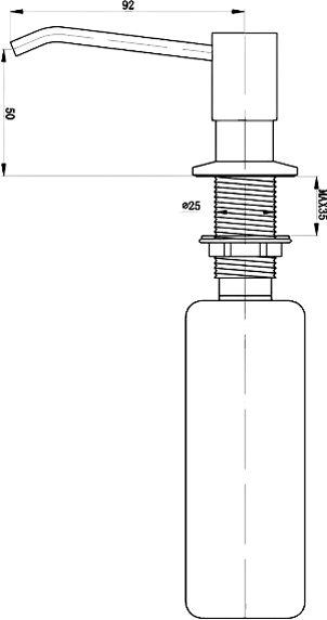 Встраиваемый дозатор ZorG Inox ZR-28 STEEL для жидкого мыла, сталь - Вид №1