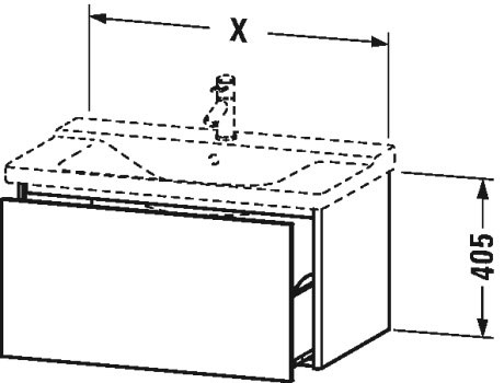 XS408007575 Тумбочка подвесная XSquare #XS4080 610 x 473 мм Лен, декор Duravit - Вид №3