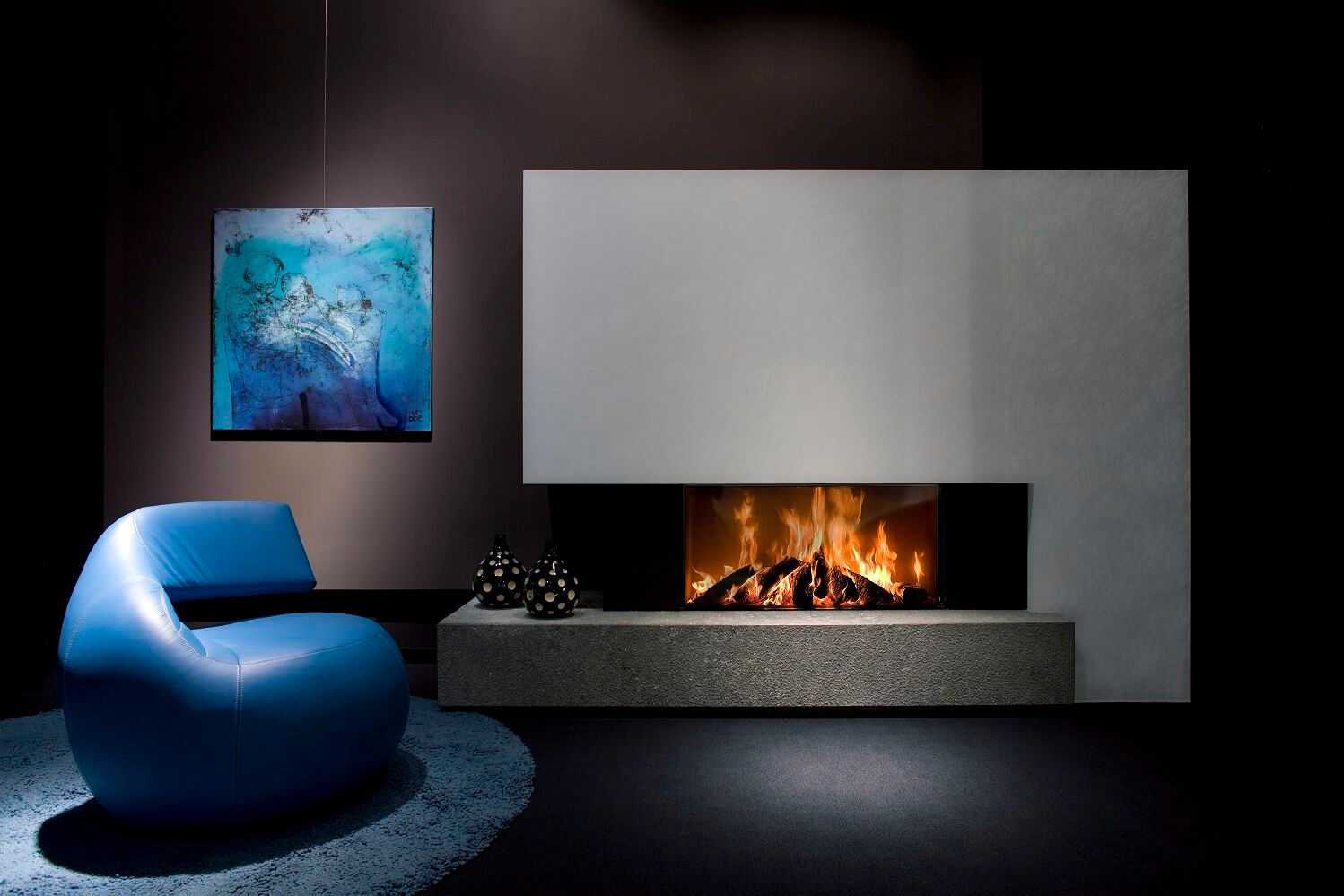 Встроенный дровяной камин на стене KALFIRE W105/47F ARCH-00027554 - Вид №1