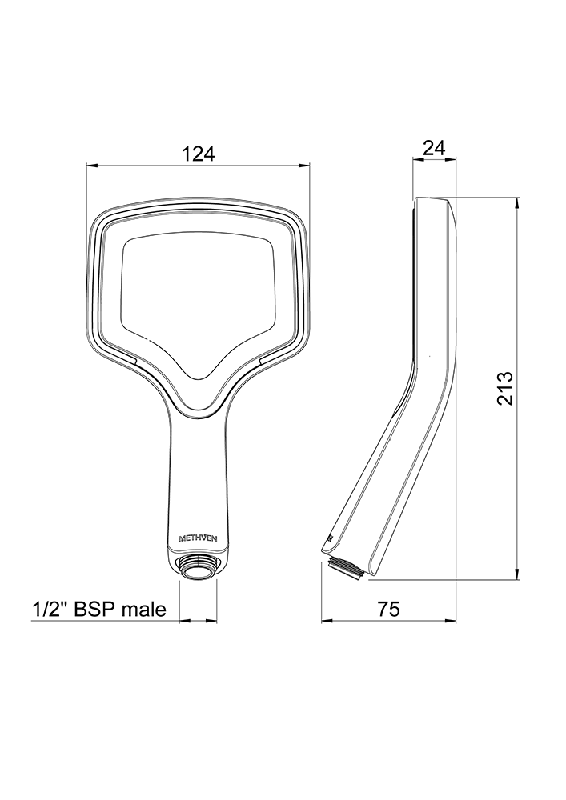 RUHSCP Трубка для душа Aurajet Rua Methven Хром - Вид №1