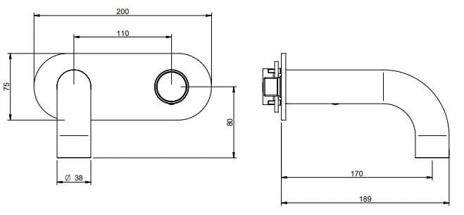 Смеситель для раковины из нержавеющей стали с пластиной Rubinetterie Treemme Watertube ARCH-00042828 - Вид №2