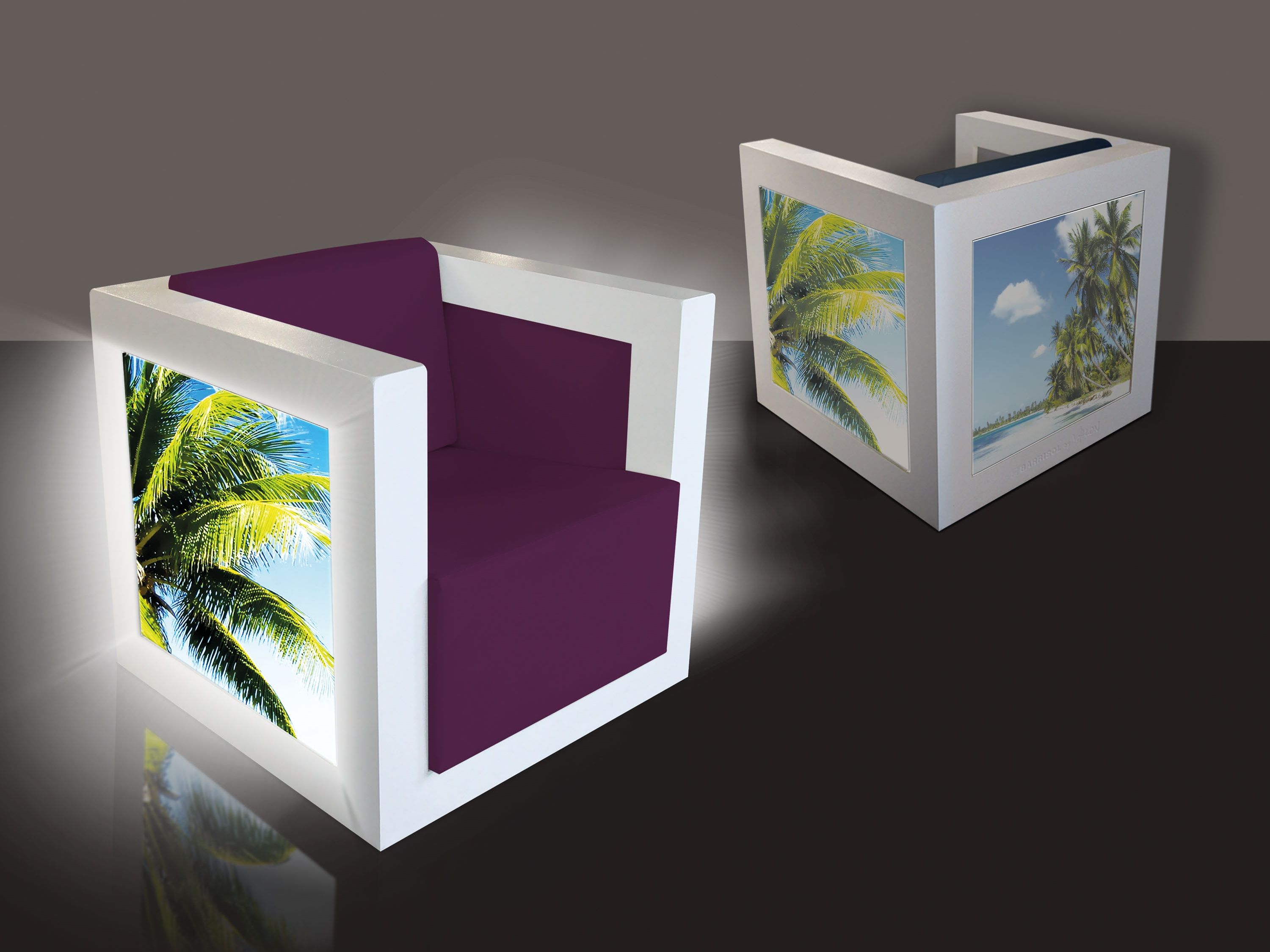 Светящееся кресло из ПВХ с подлокотниками BARRISOL BARRISOL® ARCH-00045408