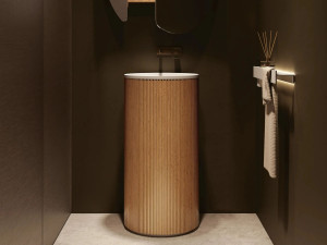 Lavabo rotondo freestanding in Solid Surface