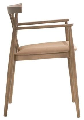Andreu World Стул из бука с подлокотниками и встроенной подушкой Smile So0334 - Вид №3
