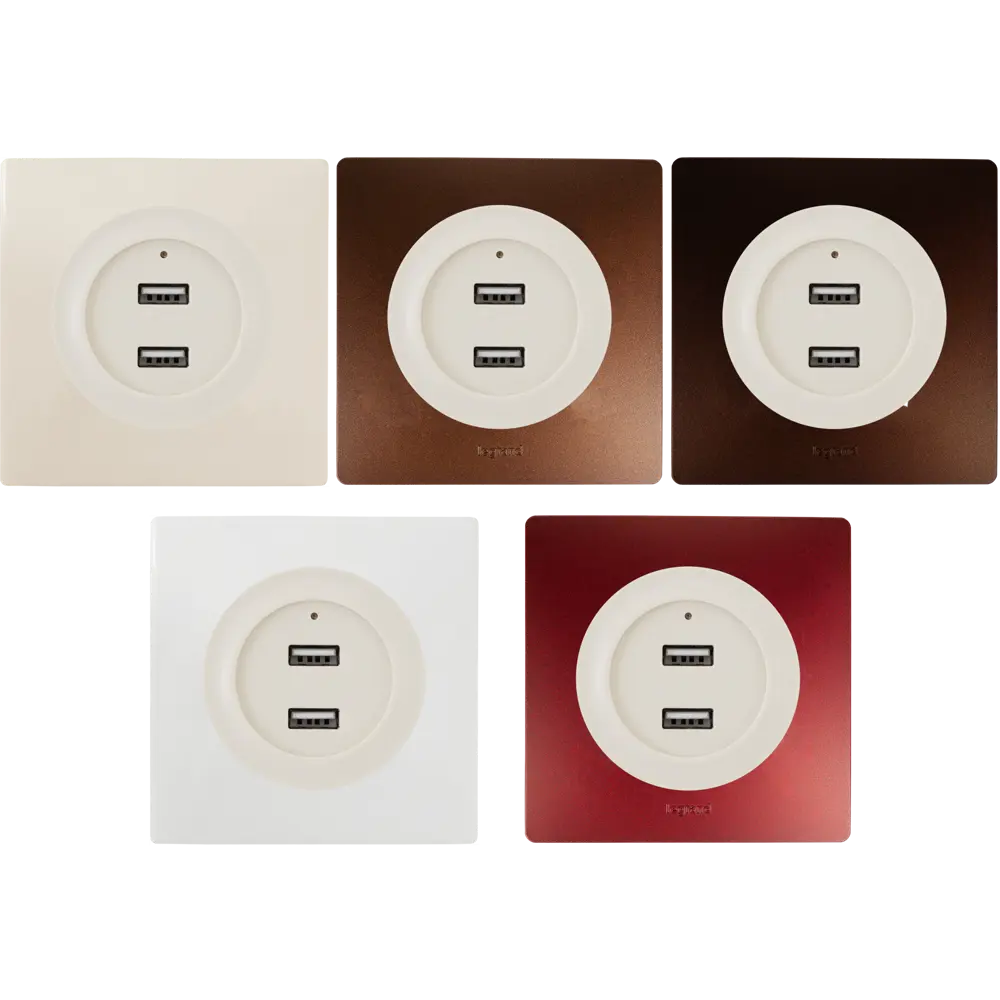 Розетка Onekeyelectro USB двойная встраиваемая с подсветкой цвет бежевый Florence STLM-2028355 - Вид №1