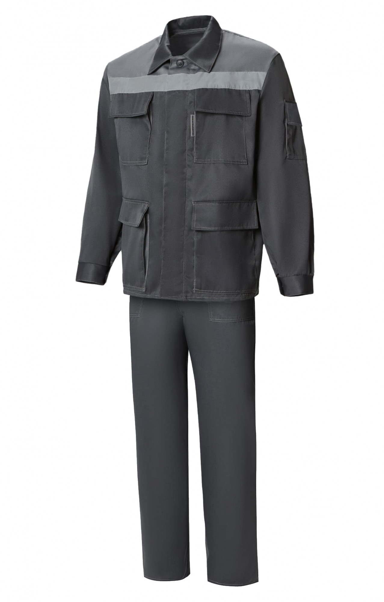 63825 Костюм "Коммунальщик" с СОП темно-серый светло-серый  Летняя спецодежда  размер 44-46/170-176 