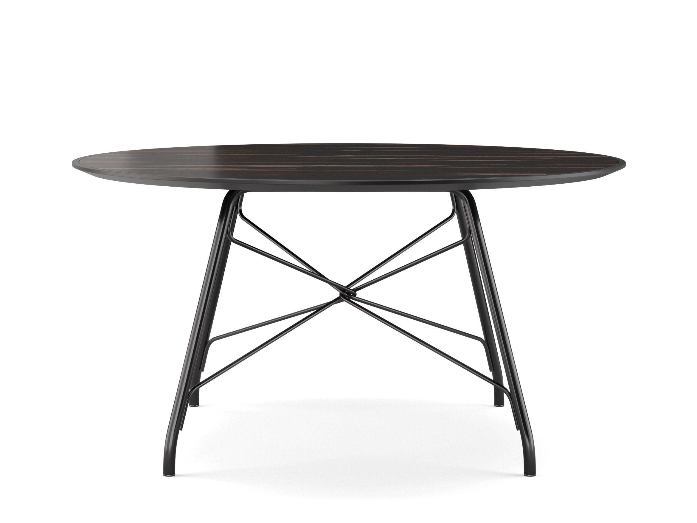 Круглый обеденный стол из нержавеющей стали и дерева PRADDY Metro ARCH-00055769 - Вид №1