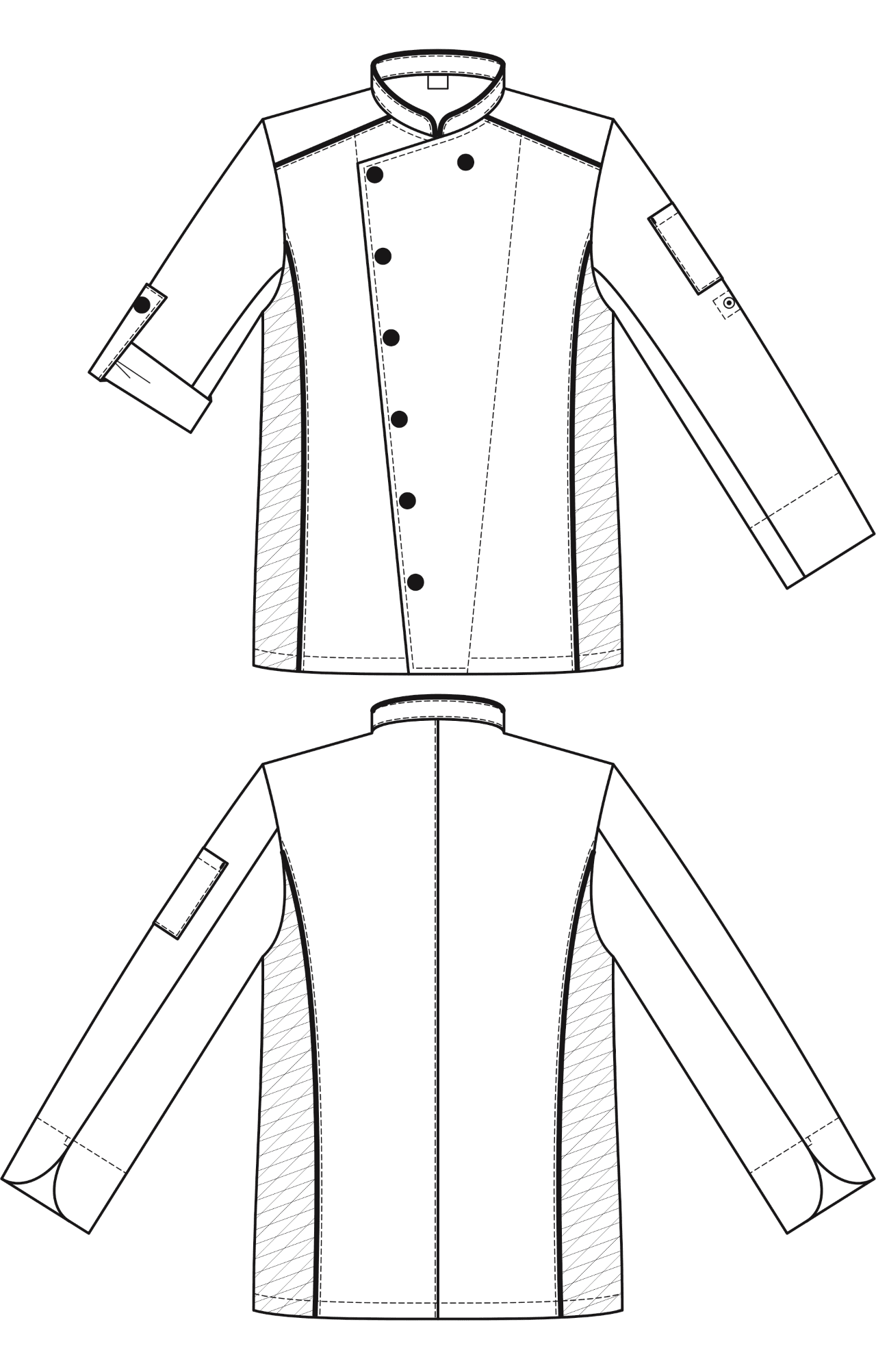 62614 Китель поварской white RICON  Одежда для поваров  размер 48 (M)  - Вид №2
