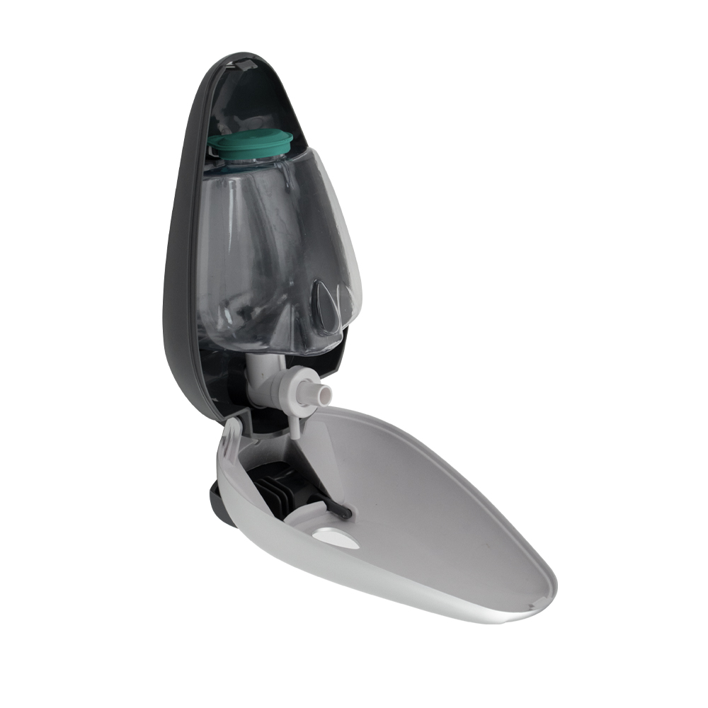 GFmark - Дозатор жидкого МЫЛА, универсальный, пластиковый, СЕРЫЙ, с глазком - капля, 400 мл, код: 638  - Вид №4