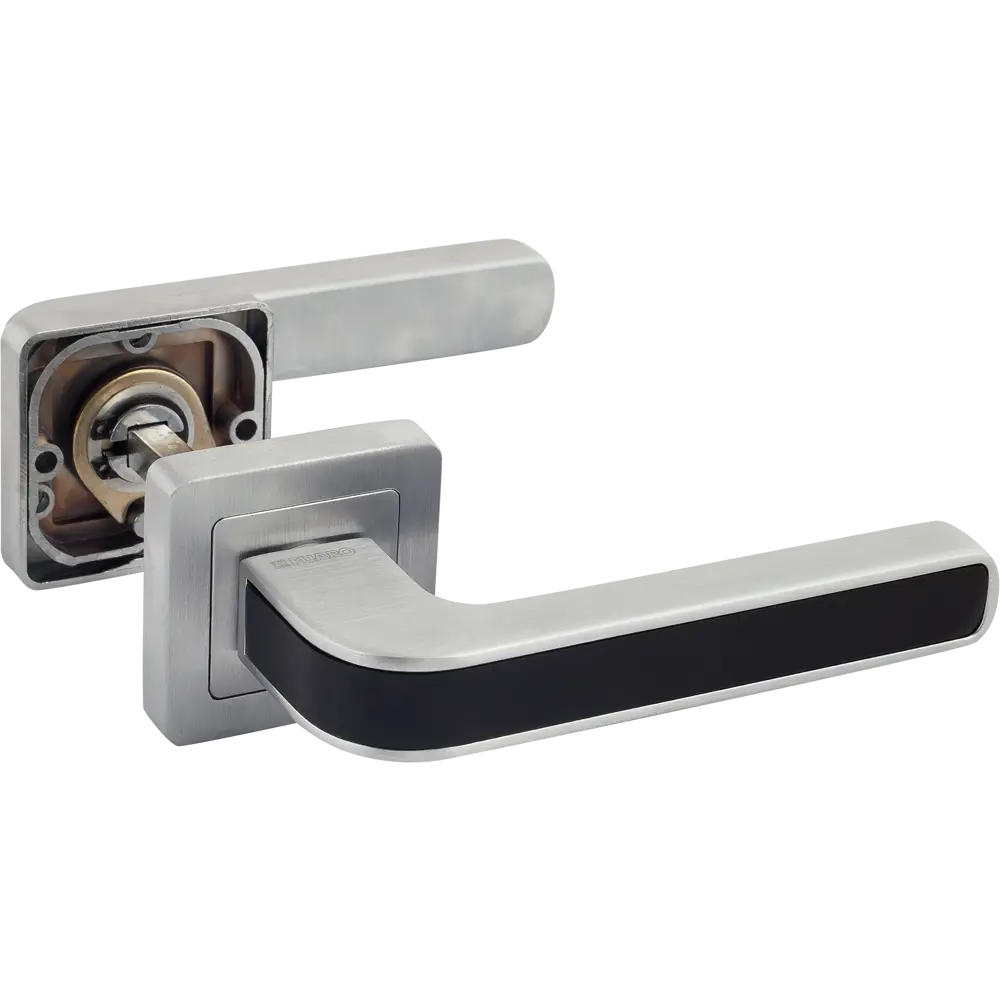 Ручка дверная на розетке Nova XM, цвет чёрный FUARO STLM-2118554 - Вид №1