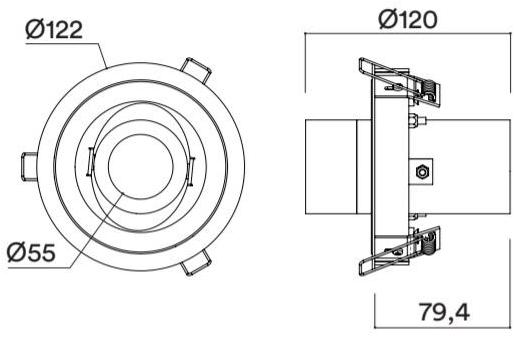 HER Полувстраиваемый регулируемый светодиодный светильник  2230  - Вид №2