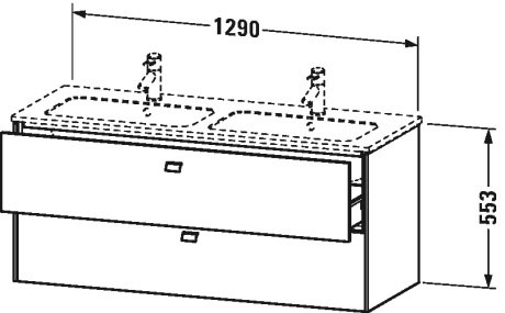 BR410504343 Brioso Тумбочка подвесная Базальт матовый, декор Duravit - Вид №1