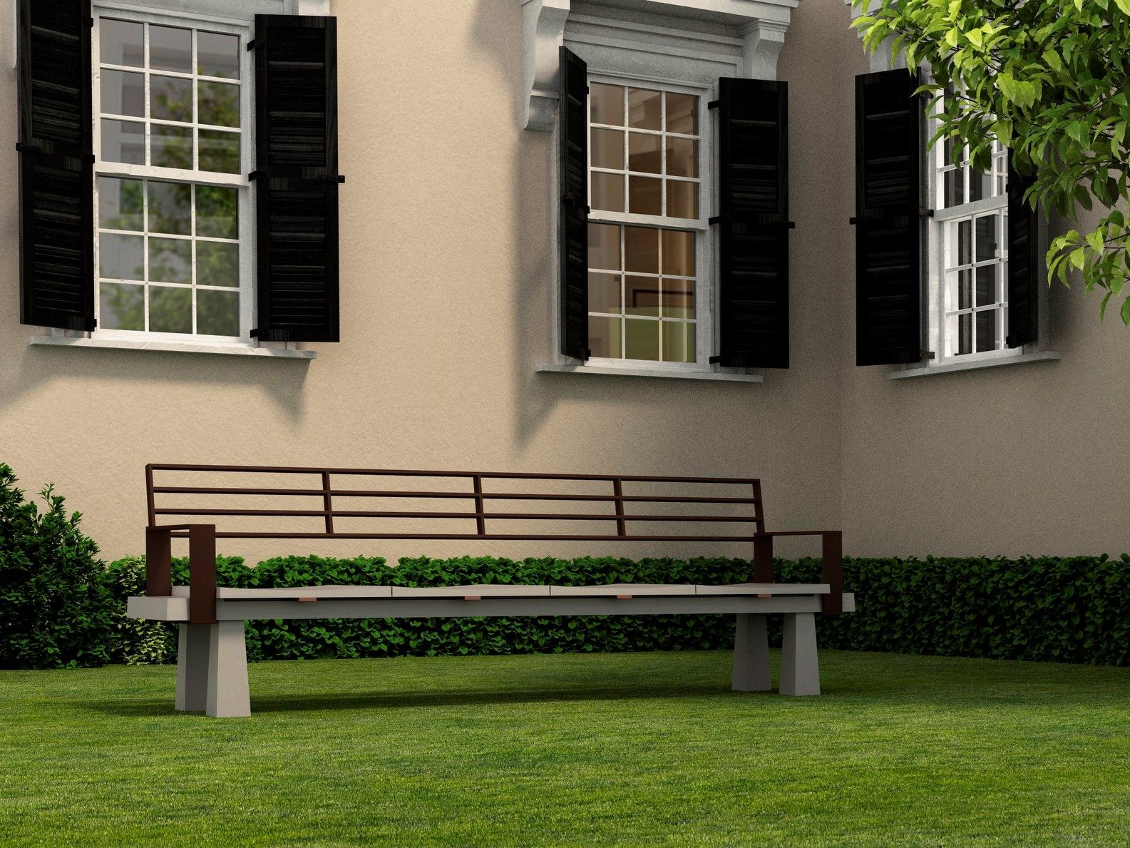 Скамья со спинкой с подлокотниками ULMA Architectural Solutions LUR ARCH-00037337