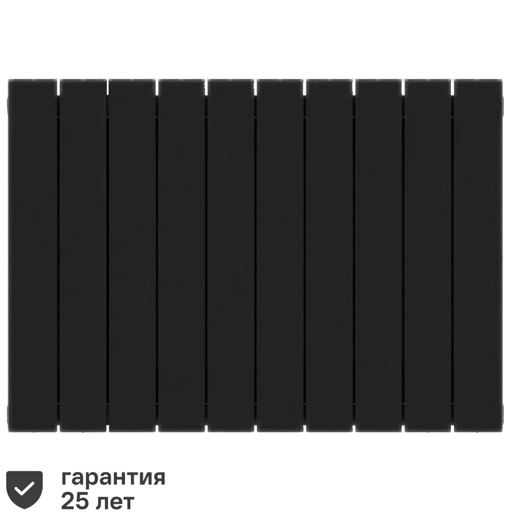 Радиатор секционный Rifar Supremo S50010RAL9005 500/90 10 секций боковое подключение биметалл черный STLM-2024053