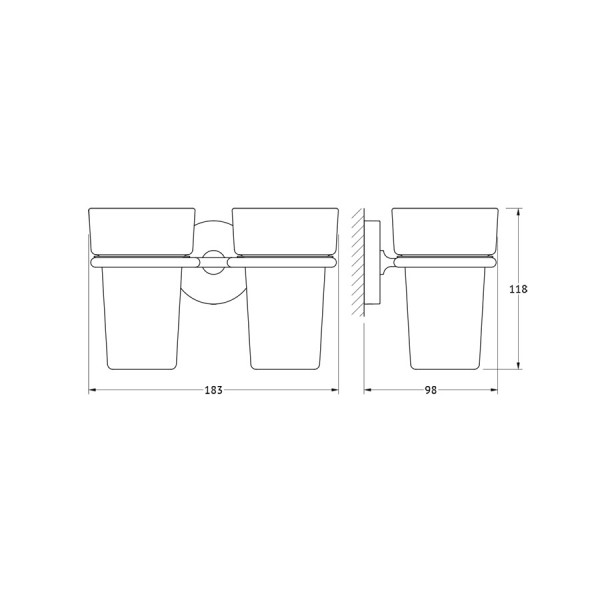 Держатель с матовыми стаканами Ellux ELEGANCE ELE 007-C02 sun-id-561295 - Вид №1