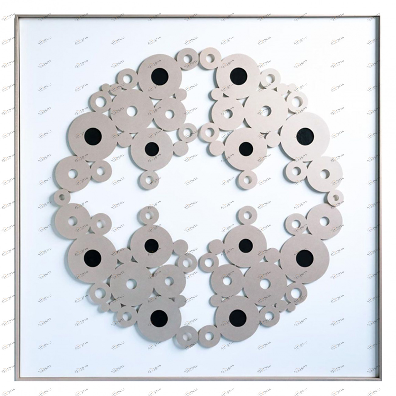 Панно-картина на стену OVAL WHITE EVENHOME  192766 Белый;черный 