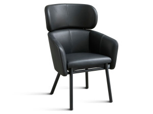 Кожаное кресло с подлокотниками