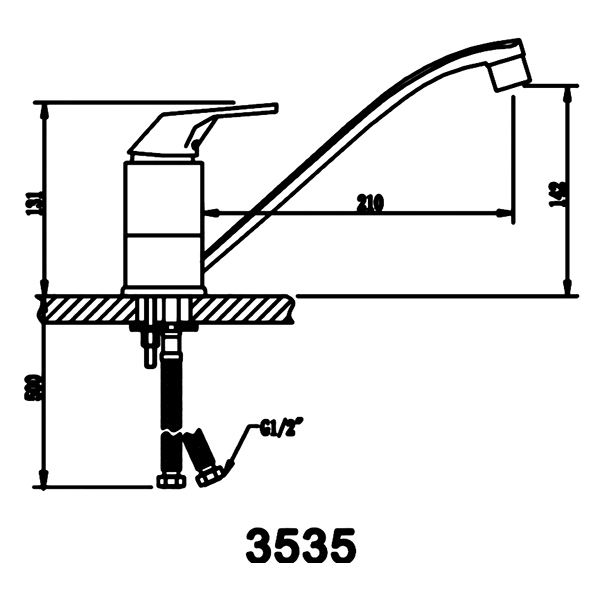 Смеситель для кухни San Fonte 3535-G12 дл.излив 3535-G12 11161146 - Вид №1
