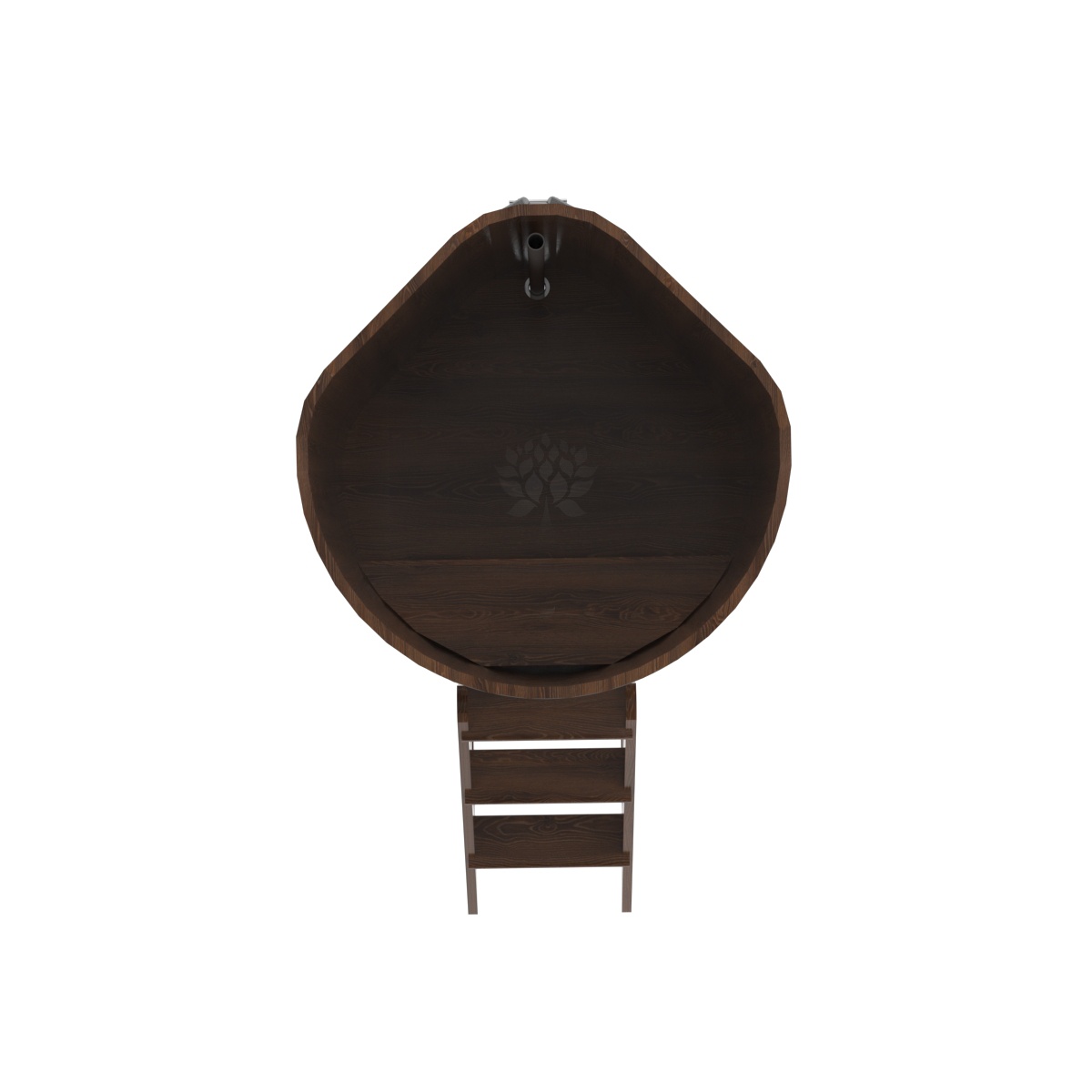 1350 Купель угловая из дуба 1,03х1,03х1,4 морёная Alyarus  - Вид №4