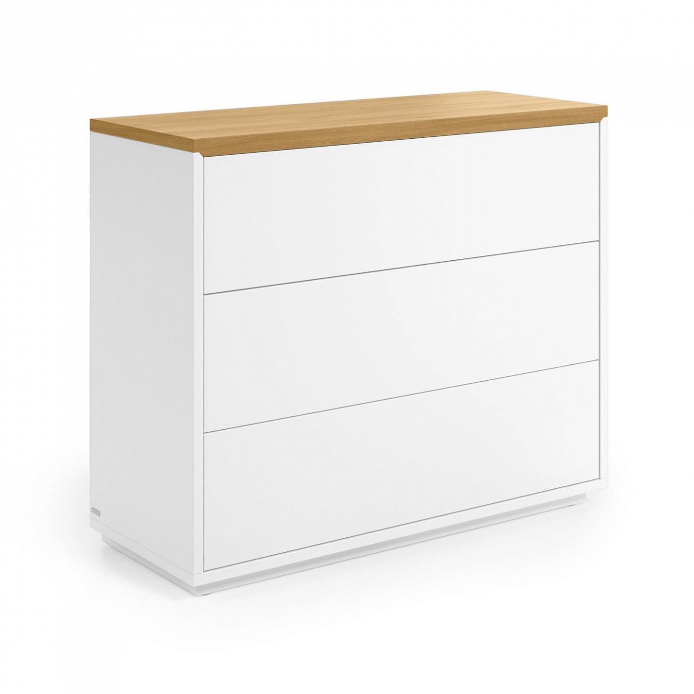 101703 Комод шпон дуба и белый лак 90 x 75 cm La Forma Abilen 