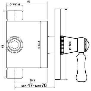 rvb Переключатель для душа на 4 направления 1935 wood 1936.25.89-ww - Вид №1