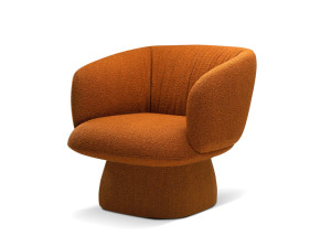 Тканевое вращающееся кресло с подлокотниками