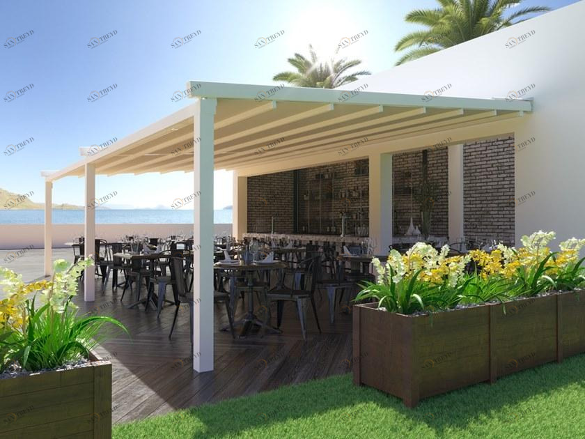 MV Living Моторизованная пергола из алюминия и пвх со сдвижной крышкой Tende a pergola sun-id-1414572