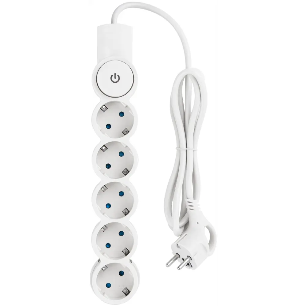 Удлинитель с заземлением Duwi 5 розеток со шторками 3x1.5мм2 1 м выключатель STLM-2110046