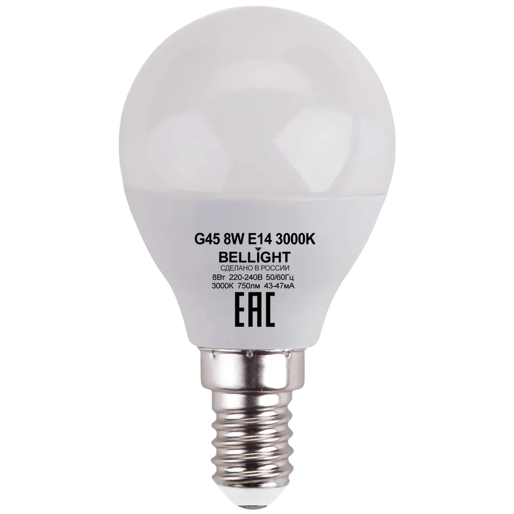 BELLIGHT LED лампа E14 8Вт теплый белый свет для уютного интерьера 86170882 STLM-0909860 - Вид №1