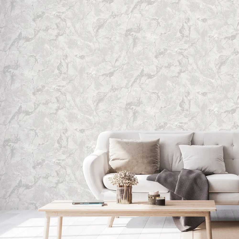 Обои флизелиновые Inspire Kabru светло-серые с каменной текстурой 89345376 STLM-1581103 - Вид №1