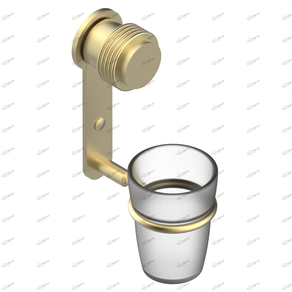 U4B-536 Стакан настенный для зубных щёток Thg-paris Diplomate с проточенными кольцами Светлое золото U4B-536 CAT.F