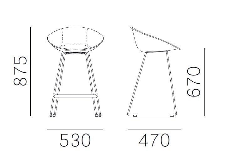Мягкий табурет для салазок Pedrali ARCH-00074633 - Вид №4
