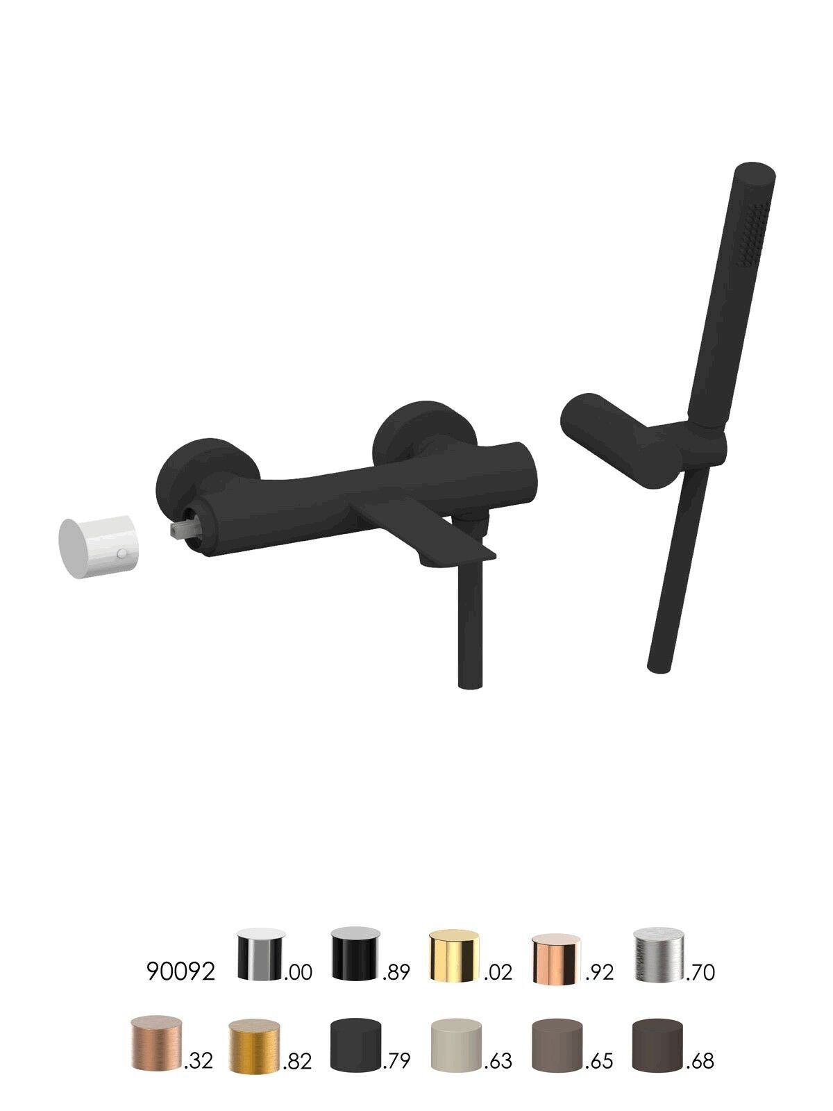 Настенный смеситель для ванны с ручным душем Rubinetterie Frattini Narciso S ARCH-00102282 - Вид №5