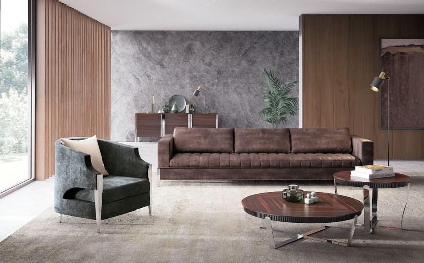 Capital Collection Низкий круглый журнальный столик из стали и дерева sun-id-1430617 - Вид №1