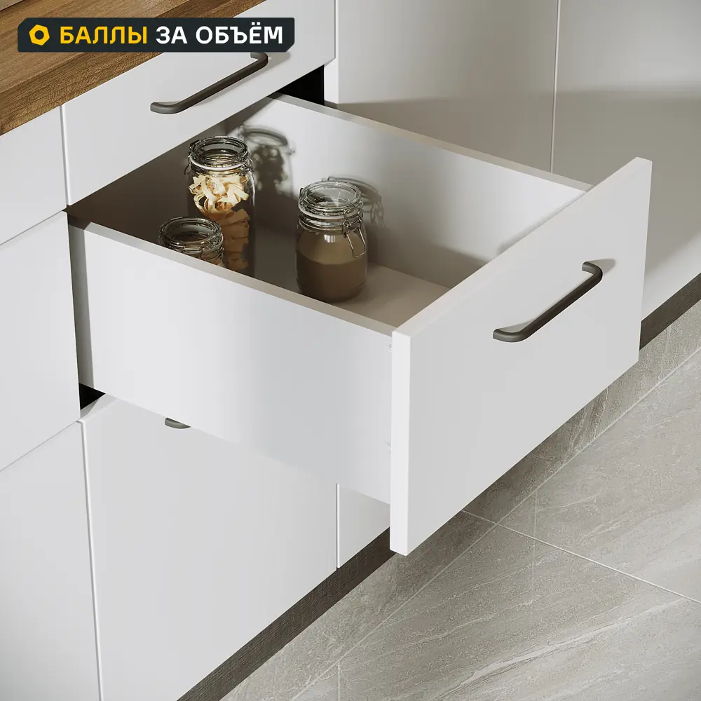 Выдвижной ящик для кухни 35.2x17.7x51.1 см KONSENSA ДСП цвет серый Отсутствует STLM-2027104