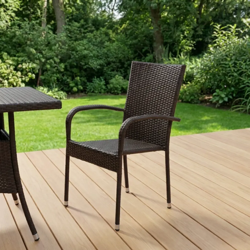 Стул садовый BEGINIA Elia 65x55x94 см металл коричневый STLM-2204098 - Вид №10
