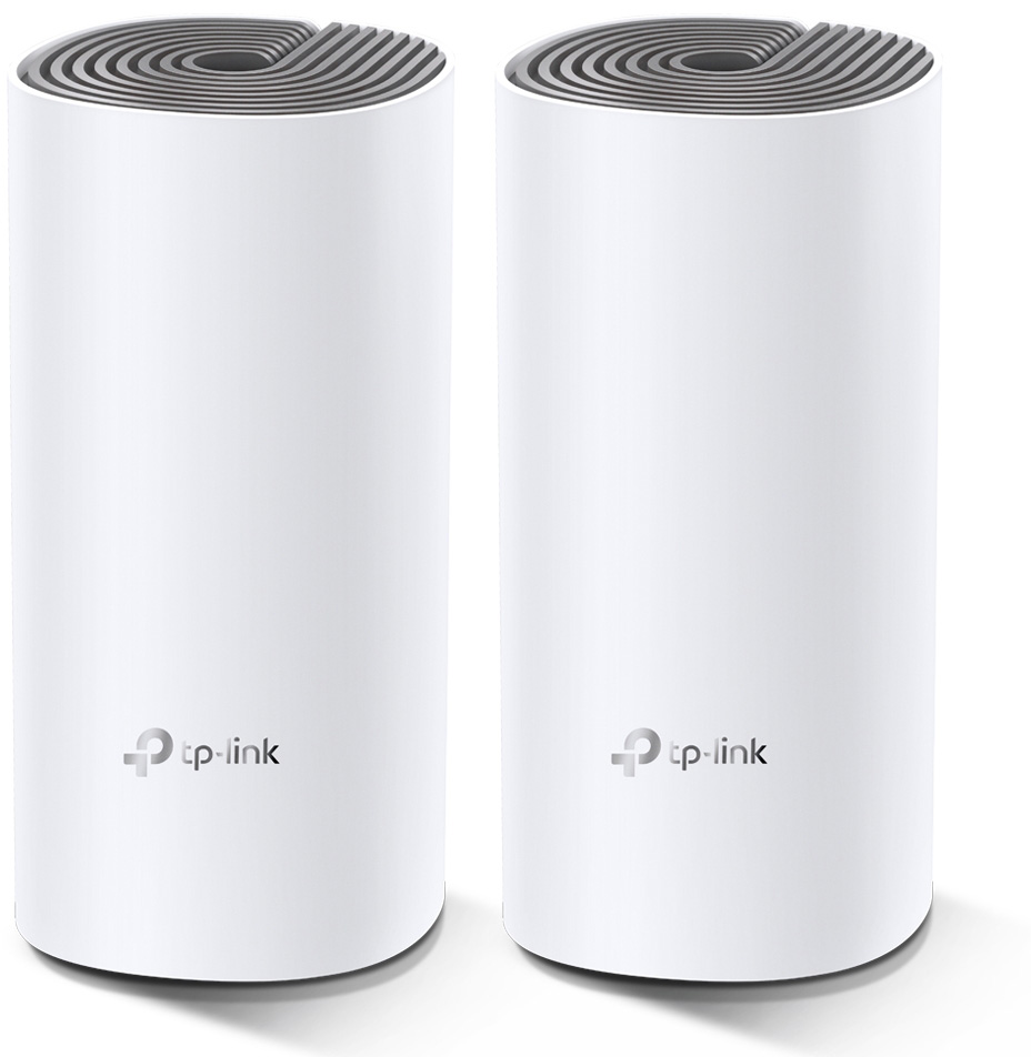 Deco E4(2-pack) Ac1200 whole-home mesh wi-fi system, qualcomm cpu, 867mbps at 5ghz+300mbps at 2.4ghz, 2 10/100mbps ports, 2 internal antennas, mu-mimo TP-Link Santreyd 
