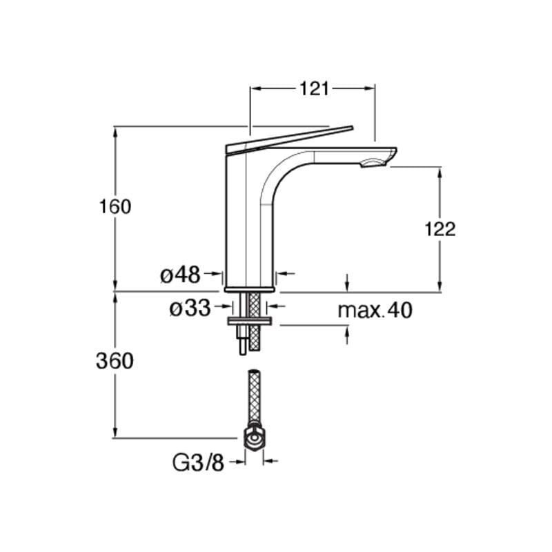 Однорычажный смеситель для раковины без слива CRISTINA Rubinetterie Blade ARCH-00039236 - Вид №2