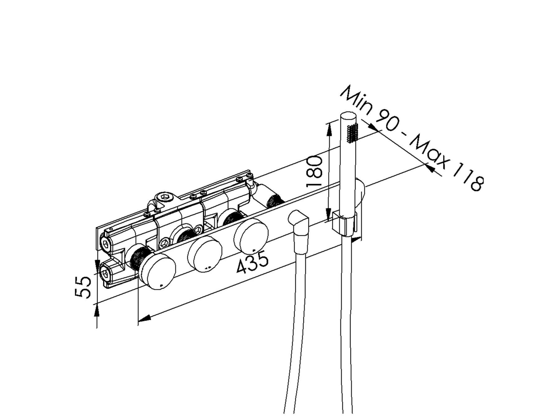 Смеситель для душа с ручным душем rvb TUNE ARCH-00116752 - Вид №1