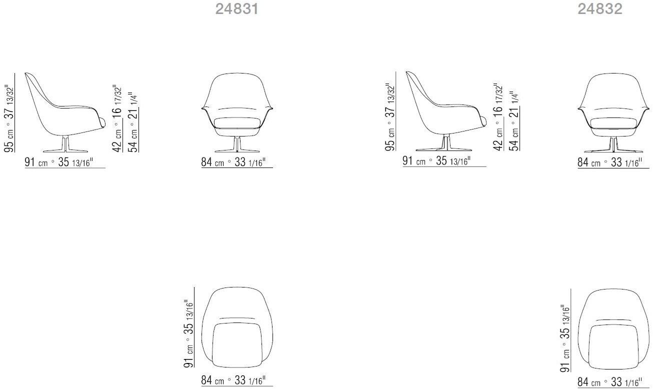Flexform Вращающееся кресло из ткани с подлокотниками Sveva sun-id-1471757 - Вид №8