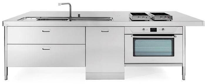ALPES-INOX Островная кухонная мебель из нержавеющей стали с зоной для закусок Liberi in cucina sun-id-1401432 - Вид №1