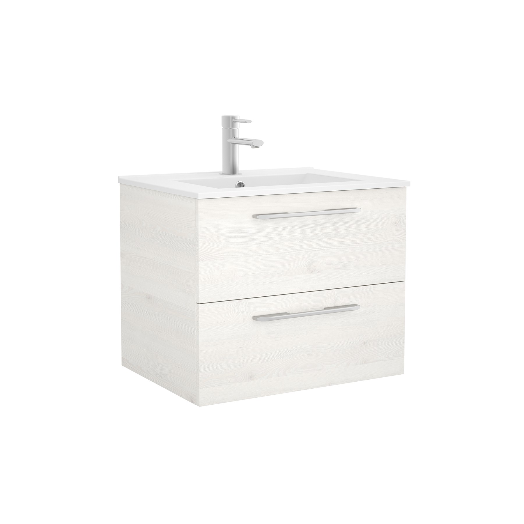 23289 SALGAR Мебель для умывальника FUSSION CHROME 700 SBIANCATO с 2 ящиками 697 x 540 x 450 мм Sbiancato - Вид №1