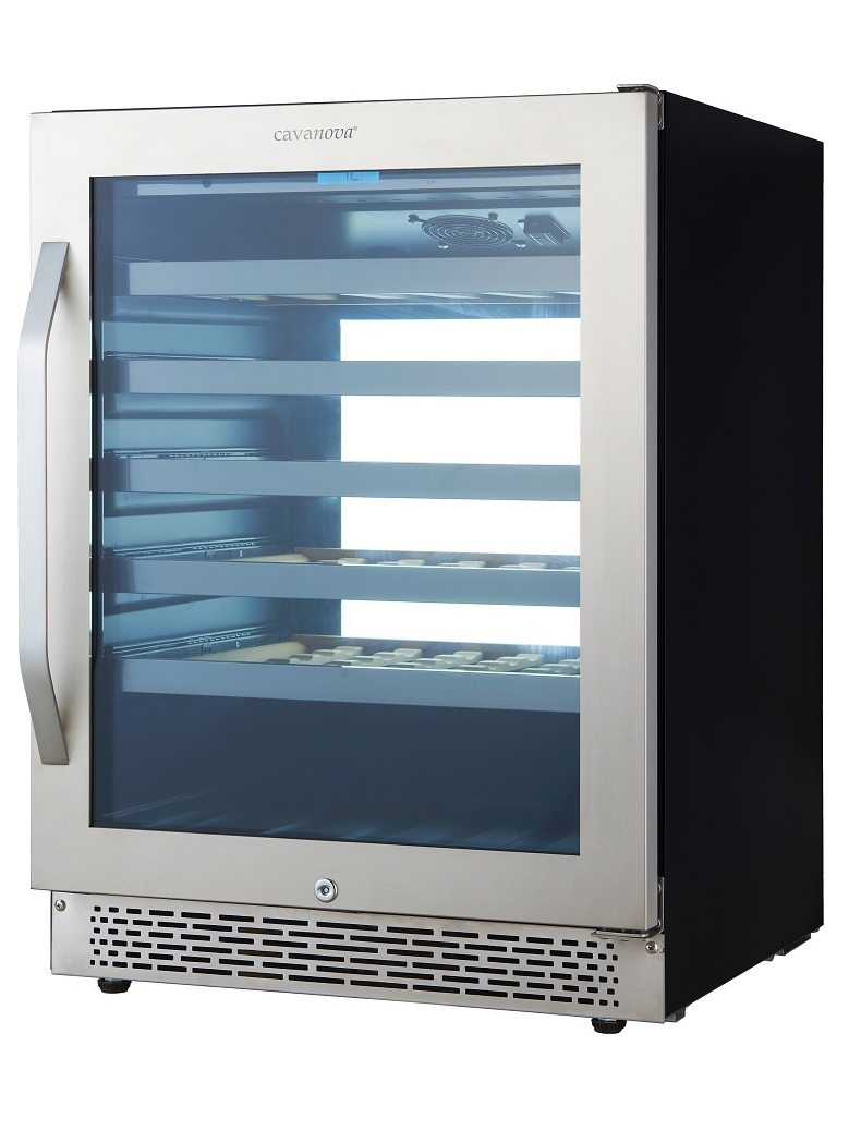 9189162 Винный шкаф Cavanova CV045-1TL серебристый STDN-0033727 - Вид №9