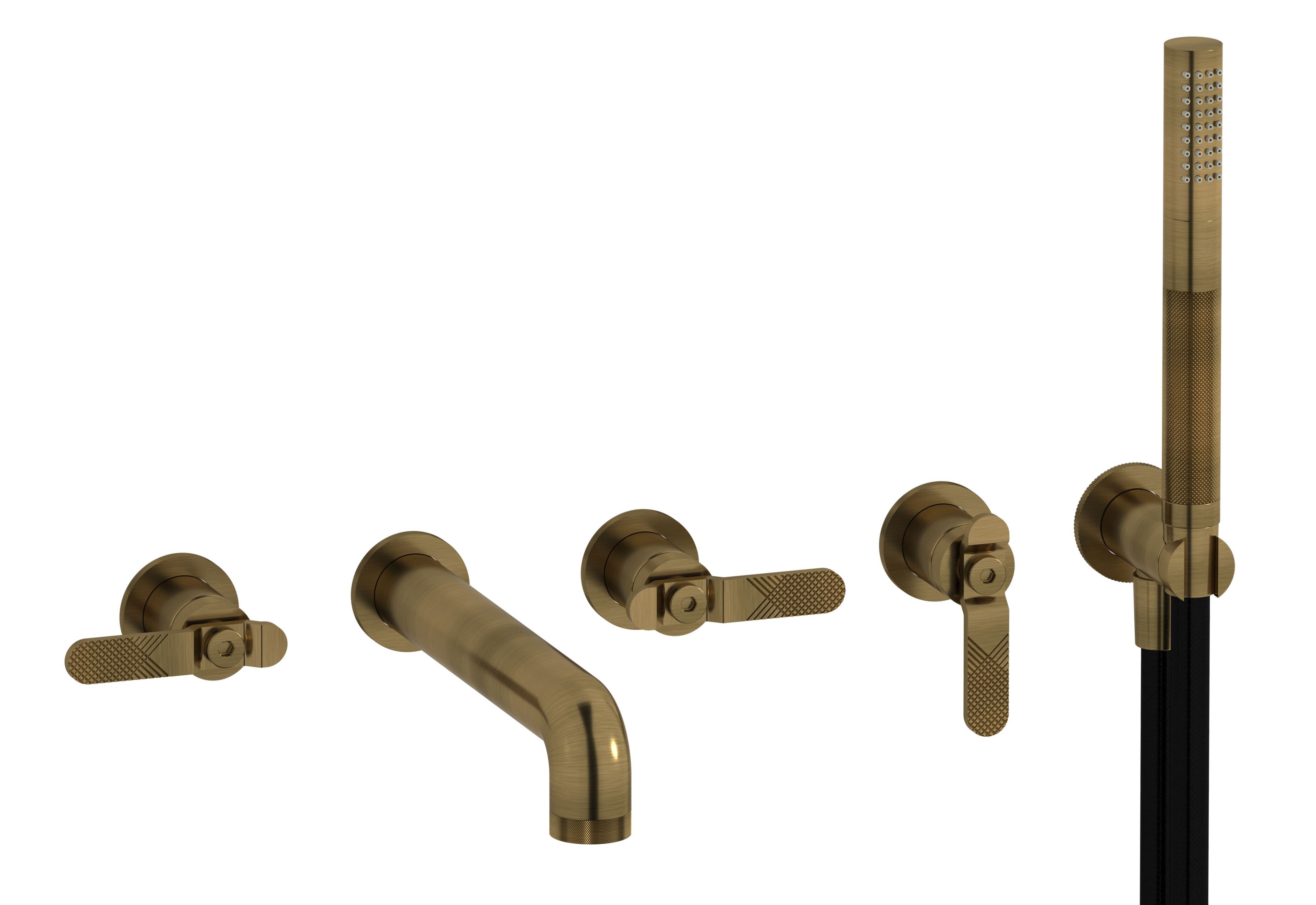 Настенный смеситель для ванны с 5 отверстиями и ручным душем IB Bold ARCH-00142517 - Вид №8