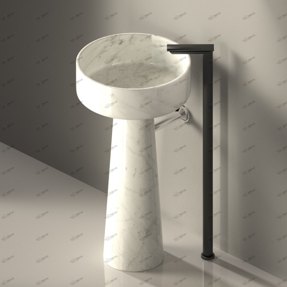 ACER1018MCARRARA Напольная раковина стоящая круглая Agape 