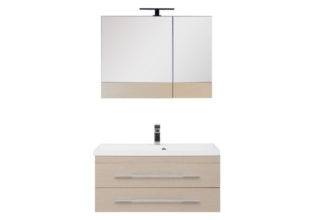 Комплект мебели для ванной Aquanet Нота NEW 90 светлый дуб (камерино) 00230299 - Вид №2