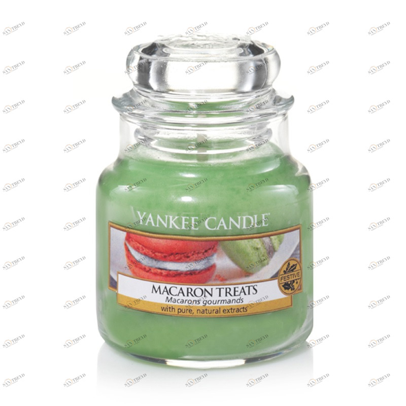Свеча маленькая в стеклянной банке "Макаруны" Macaron treats 104гр 25-45 часов YANKEE CANDLE  267911 Зеленый 
